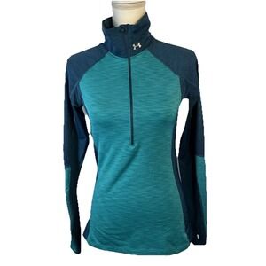 Under Armour Compression Shirt Base Layer Girl's L 1/4 Zip Pullover Long Sleeve